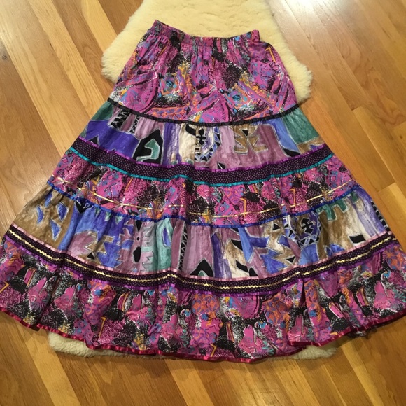 Vintage Carefree Fashions colorful skirt - Picture 2 of 12